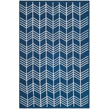 Safavieh Kilim Hand Woven Flat Weave Rectangle Rug, Navy, 4 X 6 Ft. KLM624B-4